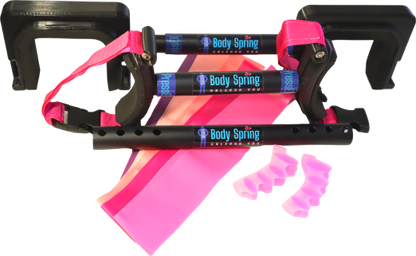 Fascia Exercise Kit - PressEX PRO kit by Body Spring. PressEX C Bar is great for thoracolumbar fascia release and myofascial stretching of the SI joint, sacroillac joint up to the neck and head
